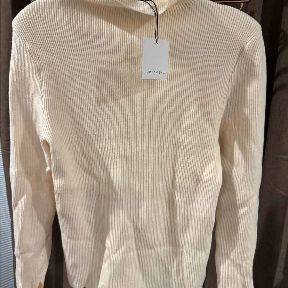 Crescent Cream Ribbed Knitwear